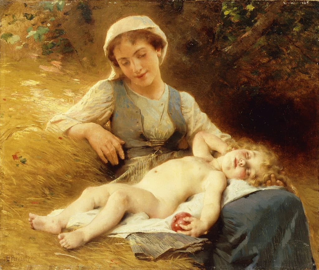 Una madre con il suo bambino che dorme, 1896